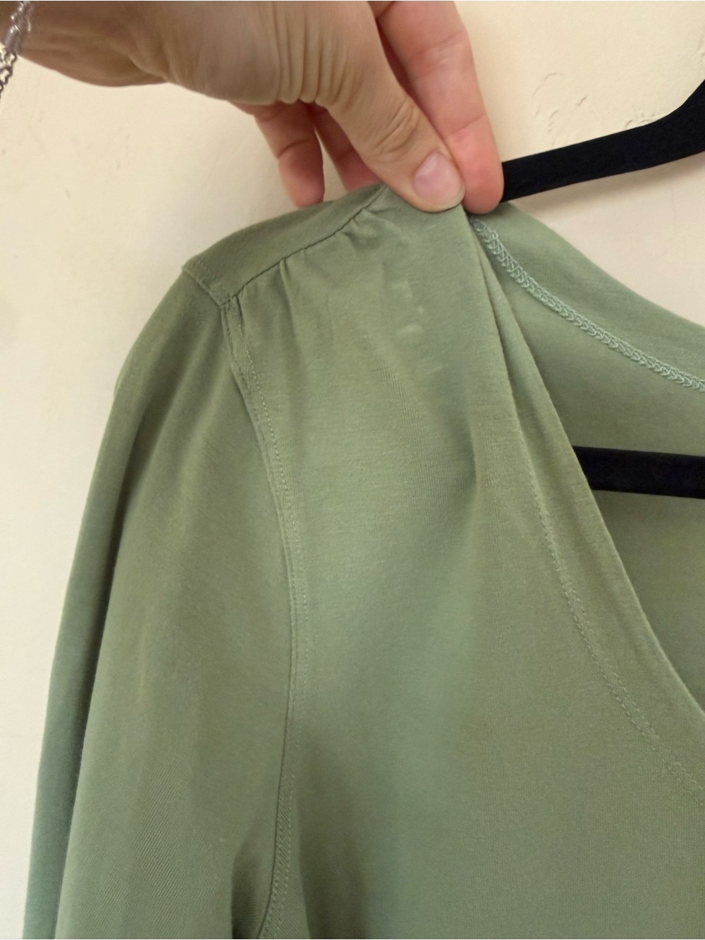 Twist Front Long Sleeve Top Athleta Sage Green Stretch Medium - Picture 7 of 9